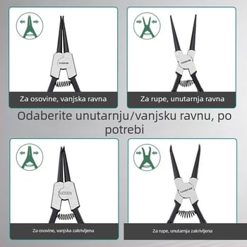 Tuosen kliješta za circlip – 90° glava, težina 0,50, glava nije zamjenjiva