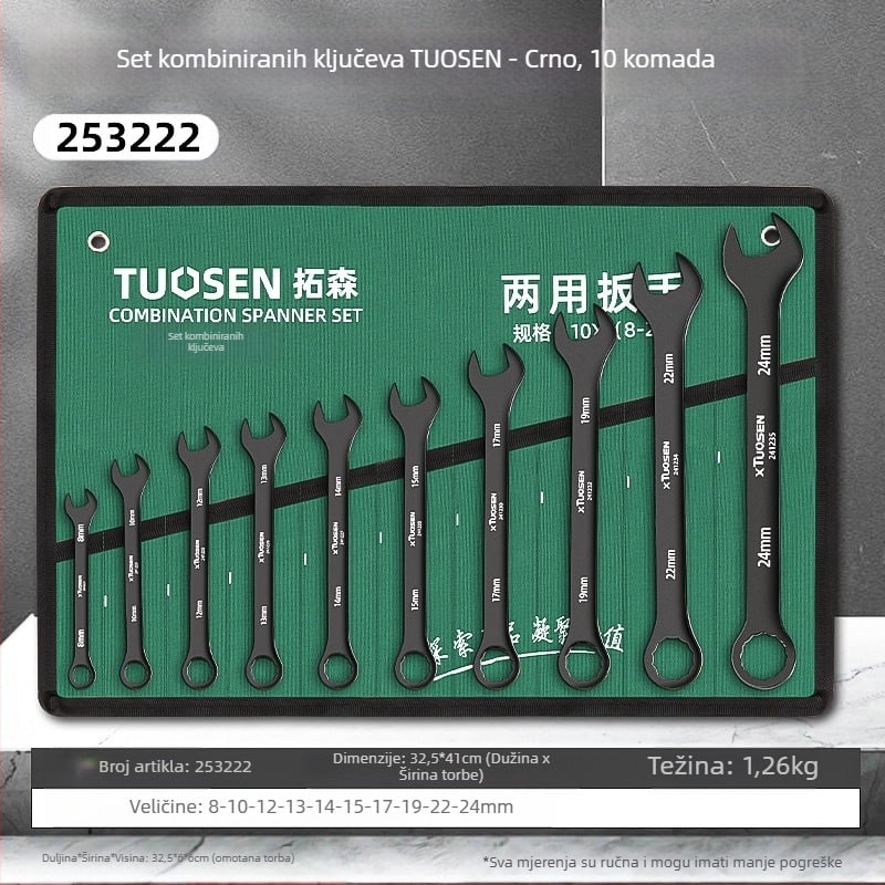 Kombinirani ključ za popravak automobila, XTUOSEN, visoko ugljično čeli, Blacken završna obrada