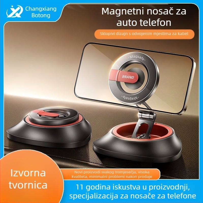 Višenamjenski držač za telefon za ploču automobila — sklopivi, ljepljivi, rotirajući, magnetski za navigaciju