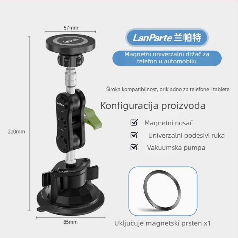 MagSafe magnetski držač za automobil na telefon s usisnom čašicom – nosač na ploču upravljača, za mobitel, tablet i navigaciju, 15W