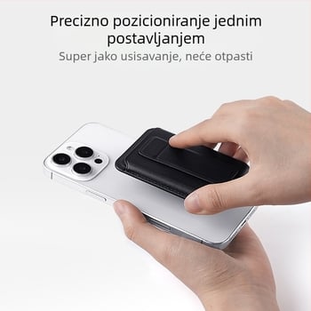 Jednostavan i izdržljiv magnetski držač za kartice sa sklopivim stalkom za iPhone 16
