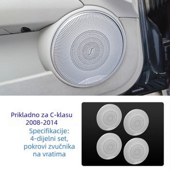 Mercedes-Benz W204 C-Class unutranji poklop zvučnika Berlin Sound, dekorativna audio naljepnica, nehrđajući čelik, bez loga, bez prilagodbe