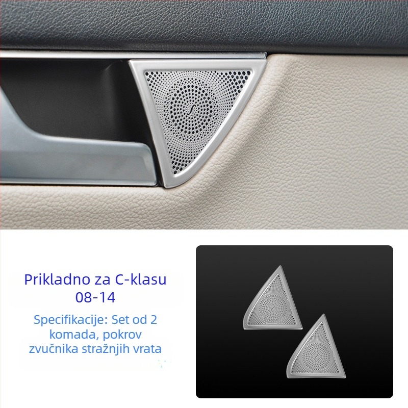 Mercedes-Benz W204 C-Class unutranji poklop zvučnika Berlin Sound, dekorativna audio naljepnica, nehrđajući čelik, bez loga, bez prilagodbe