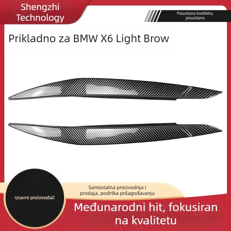Dekorativna traka za prednja svjetla za BMW X6 (E71/E72, 2008–2014) – ABS