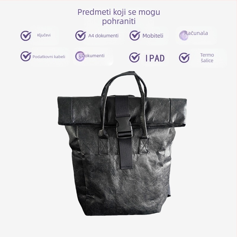 Izuzetno lagan vodootporan ranac od DuPont papira za poslovnu i svakodnevnu upotrebu, torba za prijenosno računalo od 16 inča, unisex