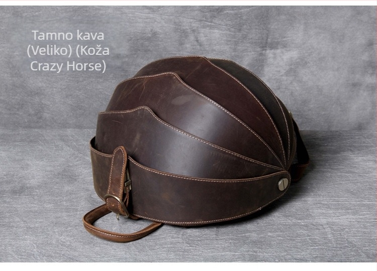 Unisex ruksak od prave kože s gornjim slojem, retro stil, kapacitet ispod 20 L, otvaranje Draasher kopčom