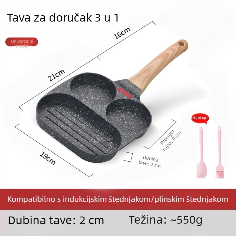 OTTOGI Neprijanjivi tiganj za doručak – jaja i burgerima, aluminijska legura