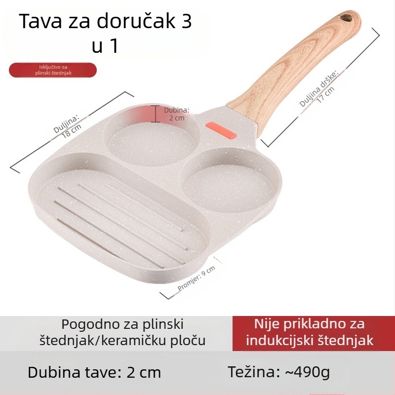 OTTOGI Neprijanjivi tiganj za doručak – jaja i burgerima, aluminijska legura