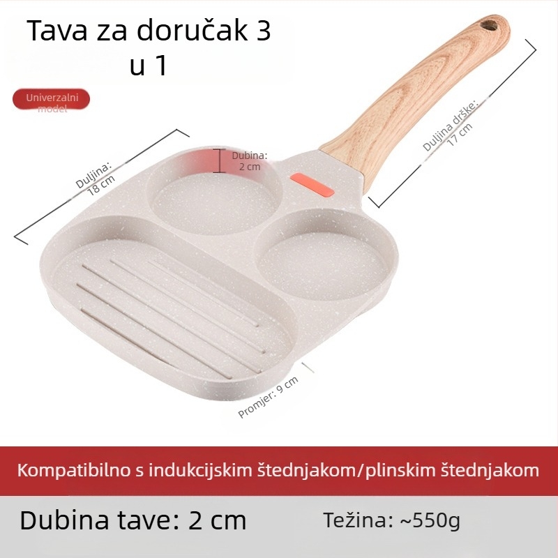 OTTOGI Neprijanjivi tiganj za doručak – jaja i burgerima, aluminijska legura