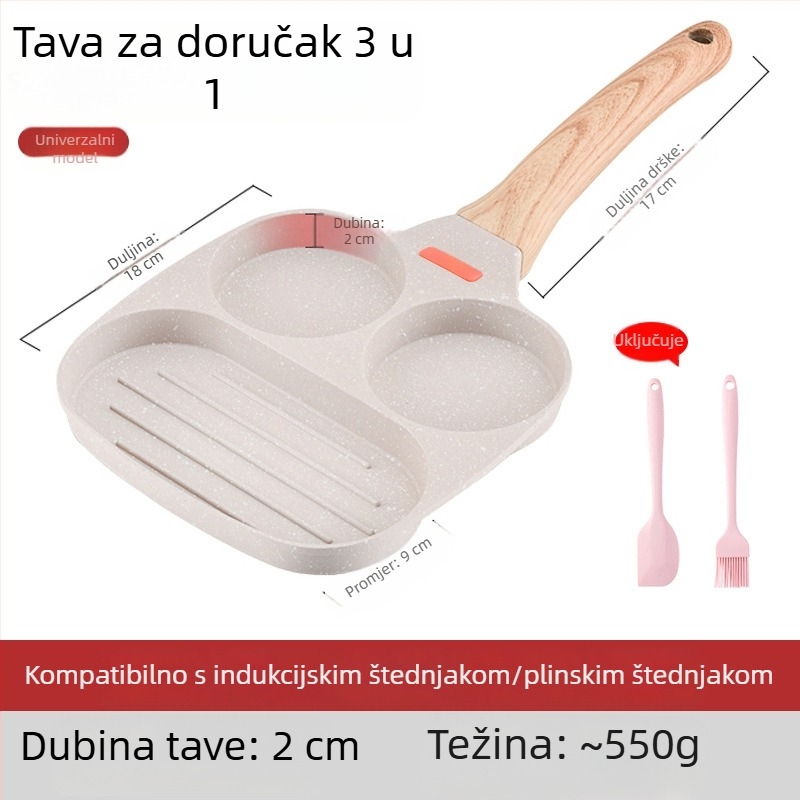 OTTOGI Neprijanjivi tiganj za doručak – jaja i burgerima, aluminijska legura