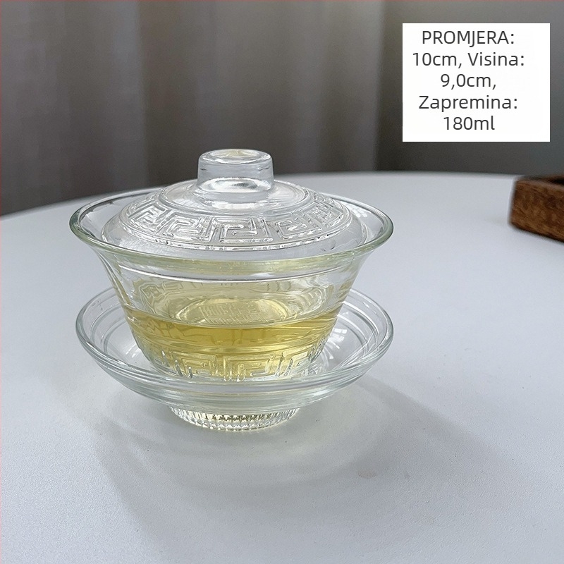 Staklena čajna šalica - Novi kineski stil, jednostruka, set od šest šalica, moguć otisak logotipa