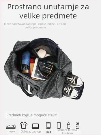 Muška putna torba — 20–35L PVC, prozračna i vodootporna, brenda FENGBAODAISHU, poslovni stil putovanja