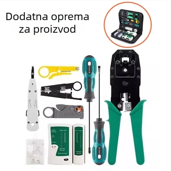 Jillway mrežni set alata s testerom kablova i RJ45 konektorima — alati od ugljične čelika za instalaciju i održavanje mreže