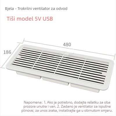 BSF055-3 RV bočna montaža tišni ventilator za ventilaciju hladnjaka s 3 prozora