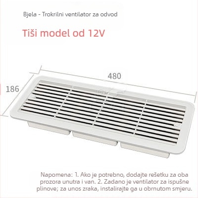 BSF055-3 RV bočna montaža tišni ventilator za ventilaciju hladnjaka s 3 prozora