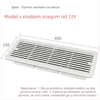 BSF055-3 RV bočna montaža tišni ventilator za ventilaciju hladnjaka s 3 prozora