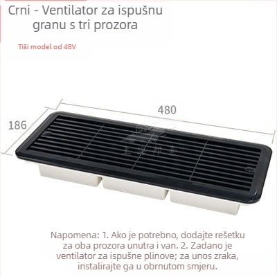 BSF055-3 RV bočna montaža tišni ventilator za ventilaciju hladnjaka s 3 prozora