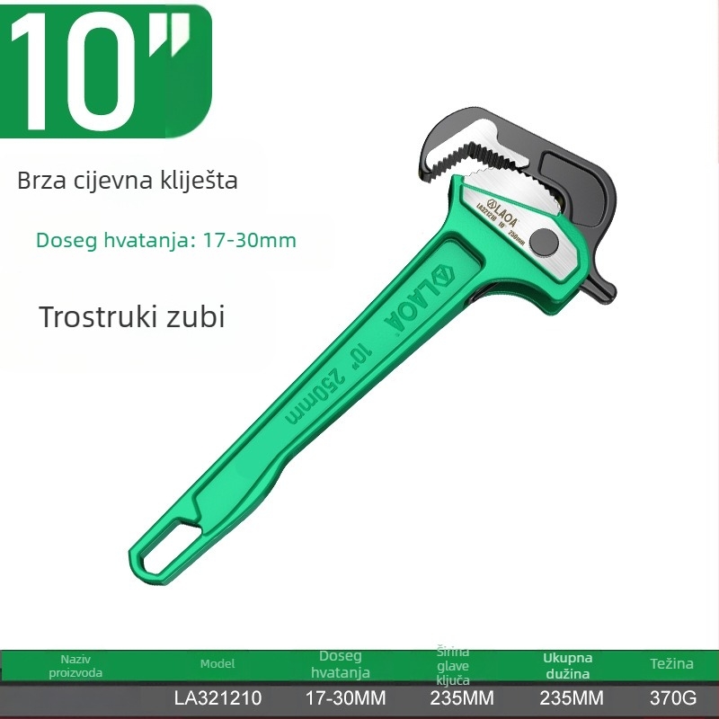 Old A teške cijevne kliješta s brzim djelovanjem – višenamjenske kliješta za cijevi, univerzalne čeljusti, težina 0,5 kg