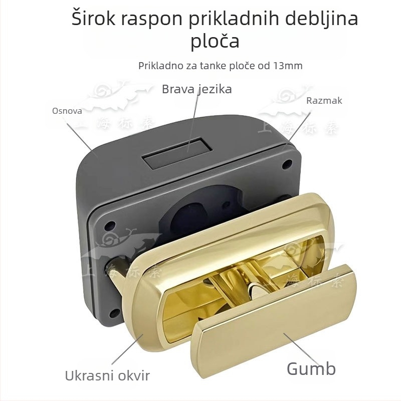 Bond zinkovano-legirani sigurnosni mehanizam za ormariće i ladice RV, skriveni bar zatvarač, model BSS302-3; pogodan za RV-ove, kućne bicikle i modificirana vozila; ormarići, ladice, zidni ormarići.