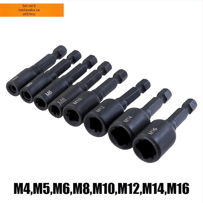 Mašinska tapping čahura s produženim tijelom, 1/4 šesterokut, navoj M4–M16, za kalupa