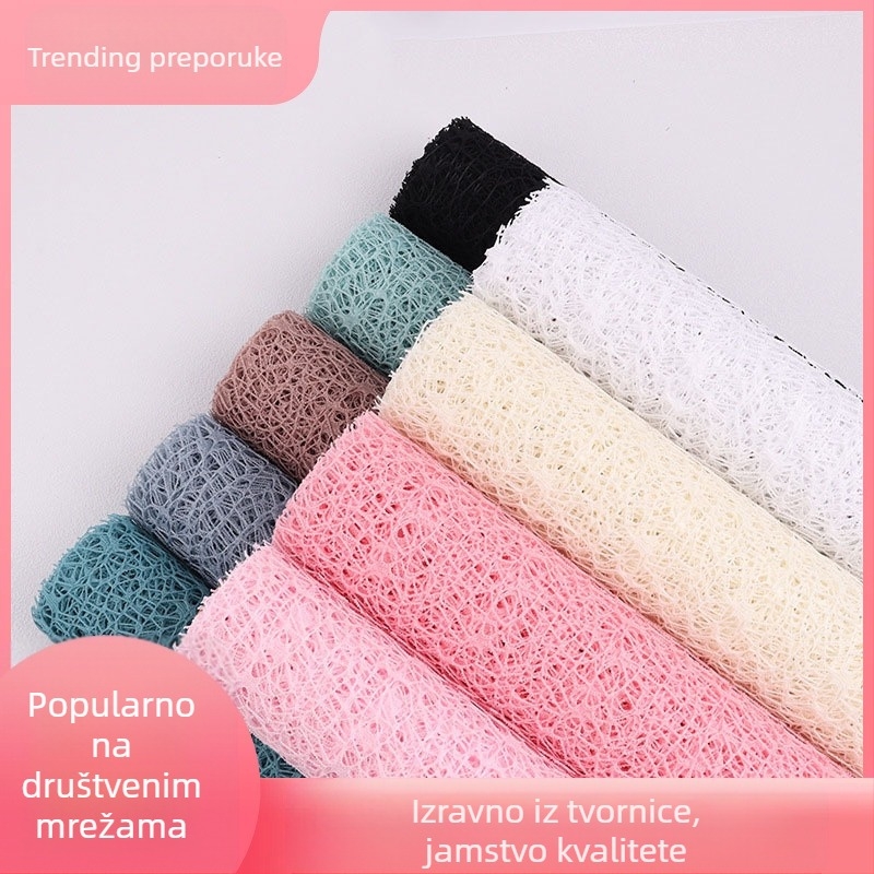 Jacquard mreža za pakiranje buketa, ručno pakiranje, marka Sicheng, podrijetlo Yiwu, privatna marka dostupna, tolerancija ±1–2 cm