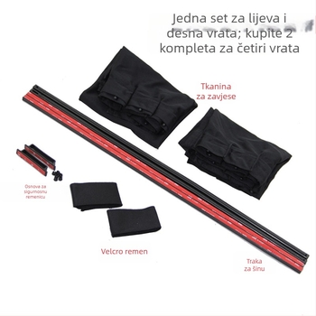 Zavjese za okna automobila s tračnim sustavom, gusta neprozirna poliester tkanina, orbitalan pričvršćivanje, universalna prilagodba, zaštita od sunca i toplinska izolacija