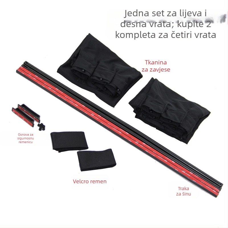 Zavjese za okna automobila s tračnim sustavom, gusta neprozirna poliester tkanina, orbitalan pričvršćivanje, universalna prilagodba, zaštita od sunca i toplinska izolacija