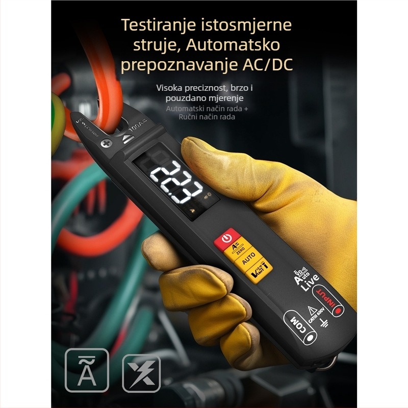 BSID automatski AC/DC klampometar i multimetar, visoka preciznost, kompaktan alat za električare s zaštitom od pregorijevanja