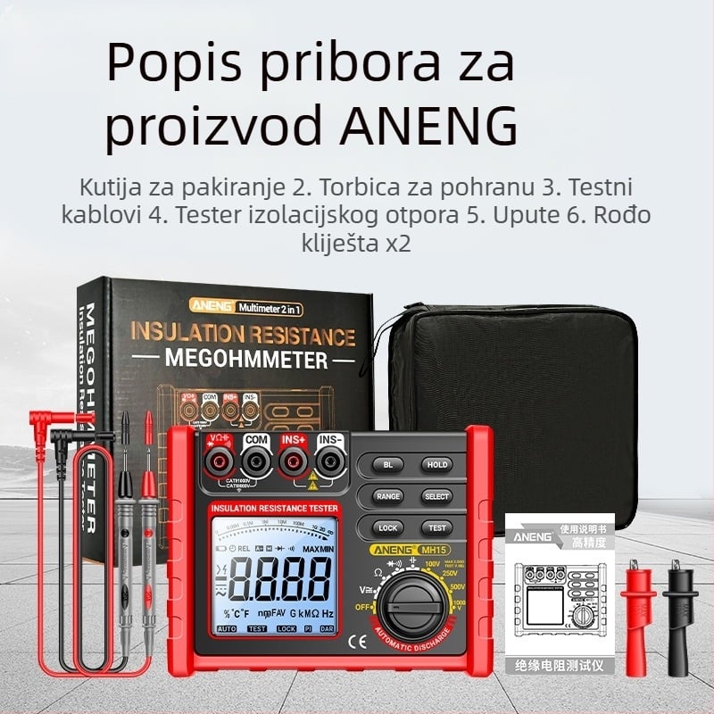 ANENG inteligentni tester izolacijske otpornosti, 500V/1000V visokovoltnu, digitalni megohmmetar