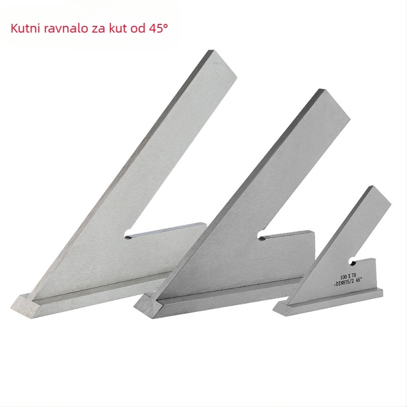 EJ-02 nehrđajući čelik – pravokutni kutomjer, mjerni raspon 120×80, 45° graduacija