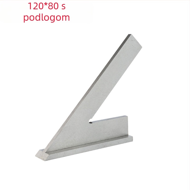 EJ-02 nehrđajući čelik – pravokutni kutomjer, mjerni raspon 120×80, 45° graduacija
