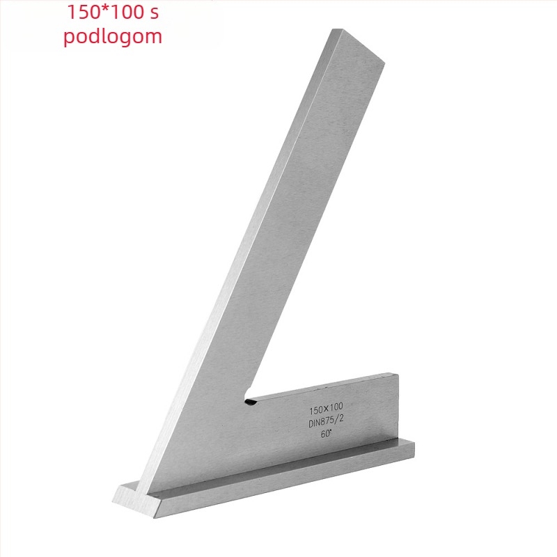 EJ-02 nehrđajući čelik – pravokutni kutomjer, mjerni raspon 120×80, 45° graduacija