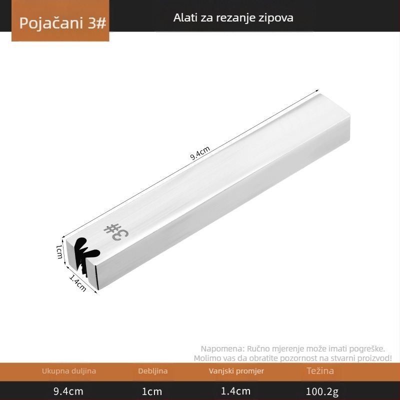 Alat za uklanjanje zuba zipa za kožu, ravna glava, nehrđajući čelik