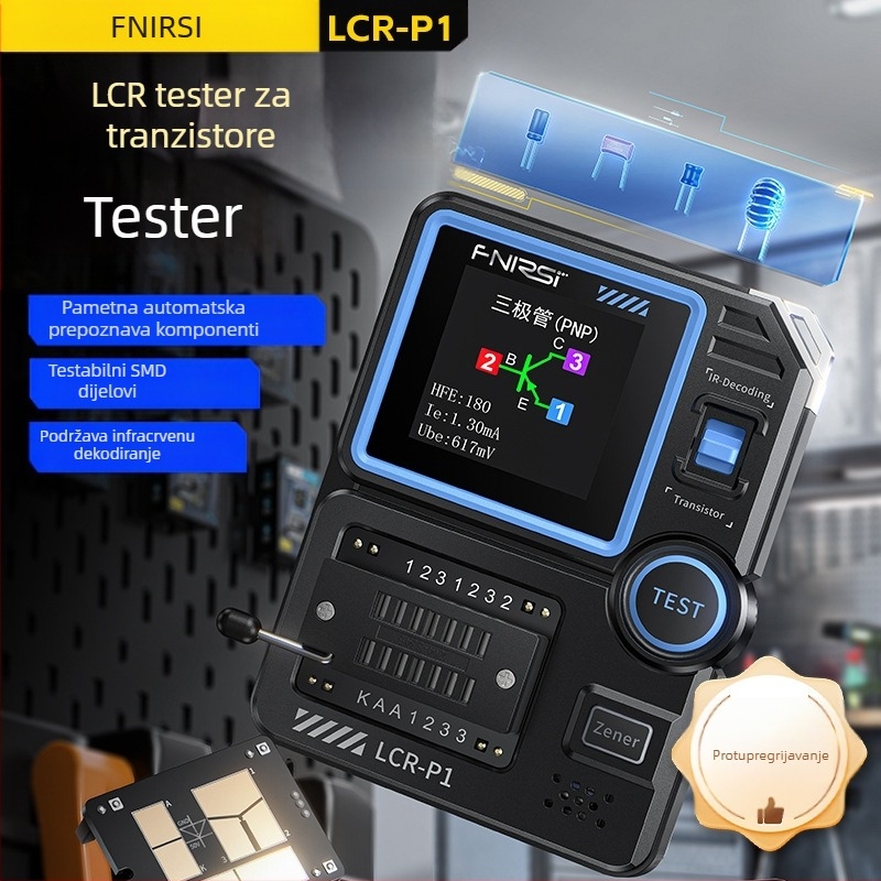 Pametan LCR mjerač, tester tranzistora, detekcija MOSFET-a, višefunkcijsko testiranje kondenzatora i otpornika, model Lcr-p1, branda Fnirsi