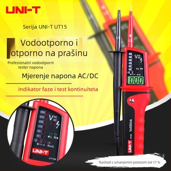 UT15B vodootporna električna test olovka – mjerenje AC/DC napona, trofazno AC mjerenje, indikacija faze, uključivanje/isključivanje