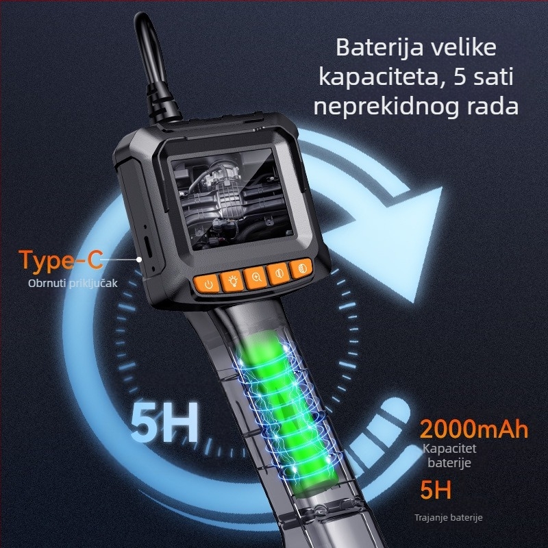 Prijenosni HD industrijski endoskop G20-M, 8.0 mm sonda, IP67, radna duljina 1 m/5 m/10 m, LED osvjetljenje