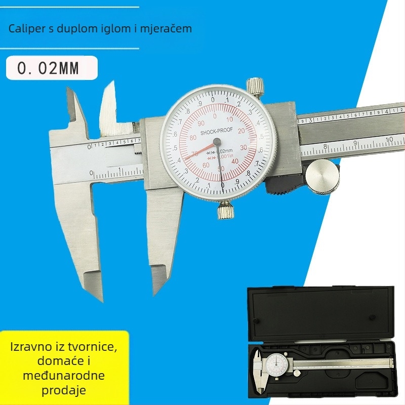 ETOPOO nehrđajući čelik vernier kaliper, dvostruka mjerna skala mm/in, preciznost 0,01 inča