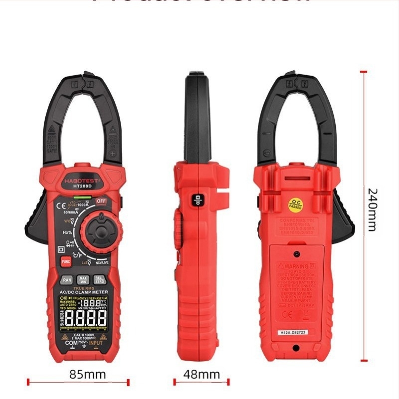 HT208D/HT208A kleštni multimetar, AC/DC struja 1000A, HABOTEST