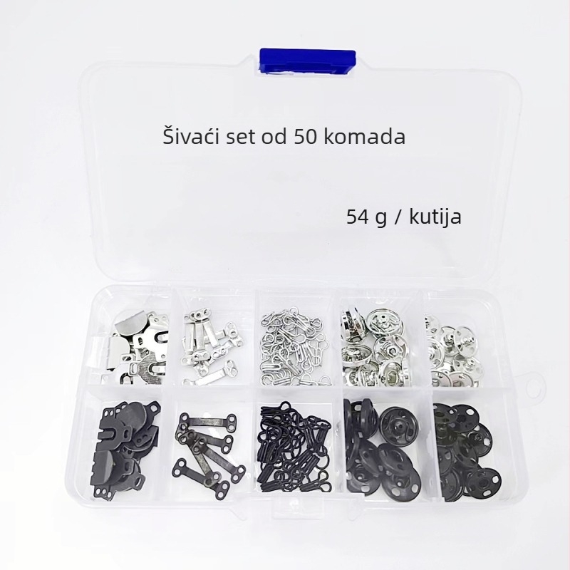 PHIA HARDWARE Metalni gumbi za odjeću, set za popravak 100 kom., ručno prišiveno; pogodno za traperice, odjeću i dodatke