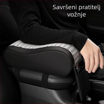 Tengli kožno-mrežasti jastučić za naslon za ruku u automobilu s memorijskom pjenom, središnji jastučić za povećanje visine