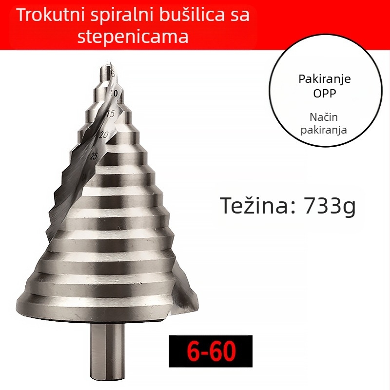 DIYT 5-dijelni set stupanjskih bušilica od visokougljičnog čelika, Pagoda Diamond