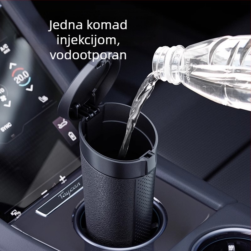 Kanta za smeće za automobil, prenosiva ABS kutija za pohranu s cilindričnim dizajnom, vodootporna i otporna na tlak, moguć print loga