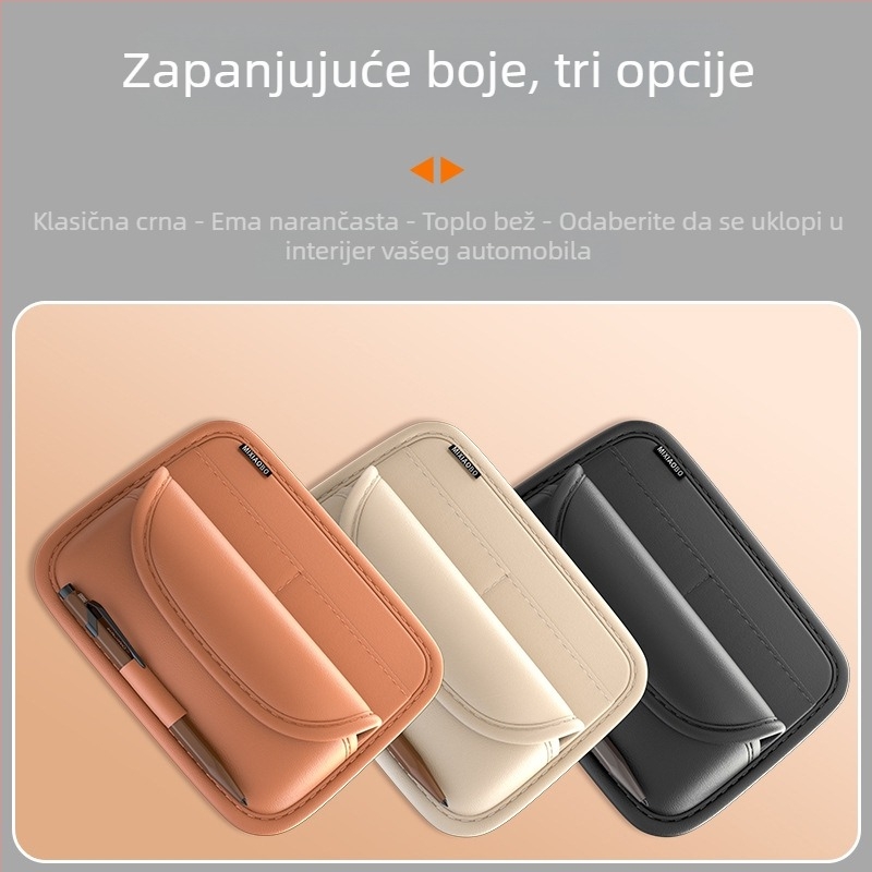 Organizator za automobilsku viziru s držačem za naočale i kartice – PU koža, univerzalna primjena, 3–5 godina trajanja