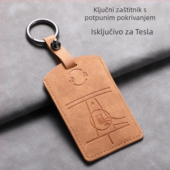 Tesla futrola za karticu ključa — ovčja koža — jednostavan stil