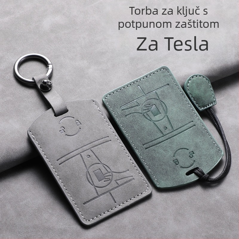 Tesla futrola za karticu ključa — ovčja koža — jednostavan stil