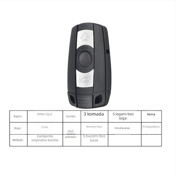 Kućište za daljinski ključ BMW CAS3 za serije 3 i 5 — plastično kućište, metalna oštrica ključa, težina 30 g