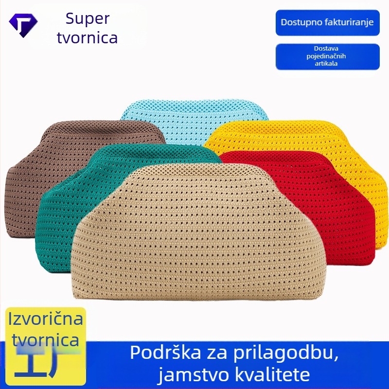 Clutch torba u obliku knedle, Cloud Pack stil, poliester, zatvarač s zasunom, vanjski otvoreni džep