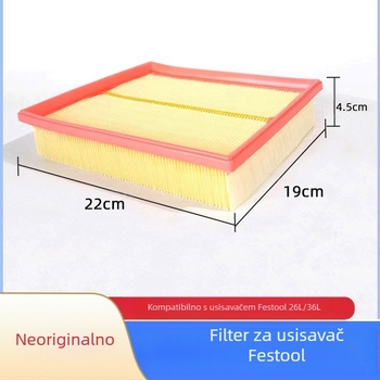 Filter element za Festool usisivač CT26L/36L – savitljivi mrežasti poliesterski filter, učinkovita filtracija zraka, područje filtracije 36