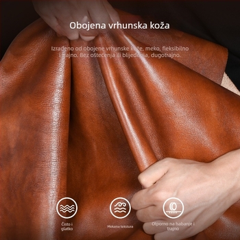 GERUOLA muški dugi kožni novčanik, anti-theft, prvi sloj teleće kože, podstava od poliestera