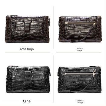 Muška kožna clutch torbica – prva sloja kravlje kože, velika kapaciteta, može smjestiti 8-inčni laptop, otporna na habanje, za poslovna putovanja